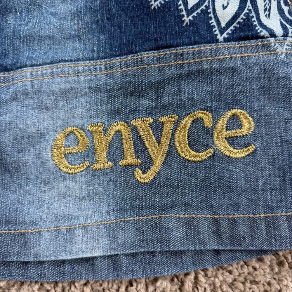 Enyce Denim Mini Skirt Rhinestone Graphic 12 girls Y2K hip hop retro edgy blue